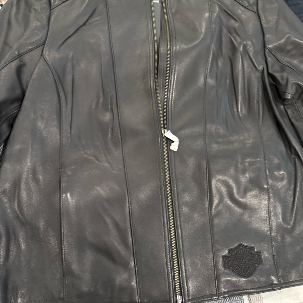 Harley-Davidson Black Leather Bomber Jacket